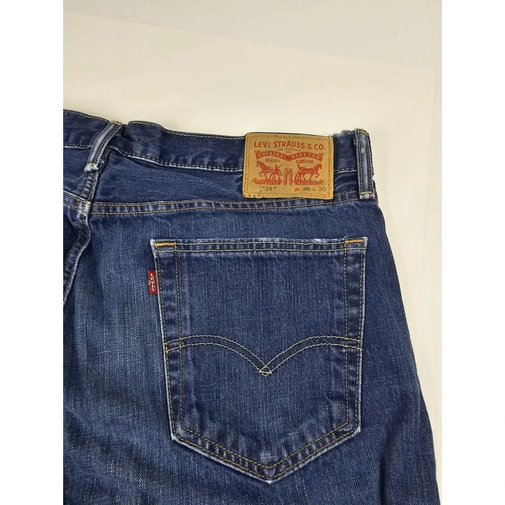 Levis Jeans 514 Straight Fit Medium Wash Men's Size 36x30‎ Honeycomb Denim
